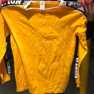Pink VS yellow long sleeve tee